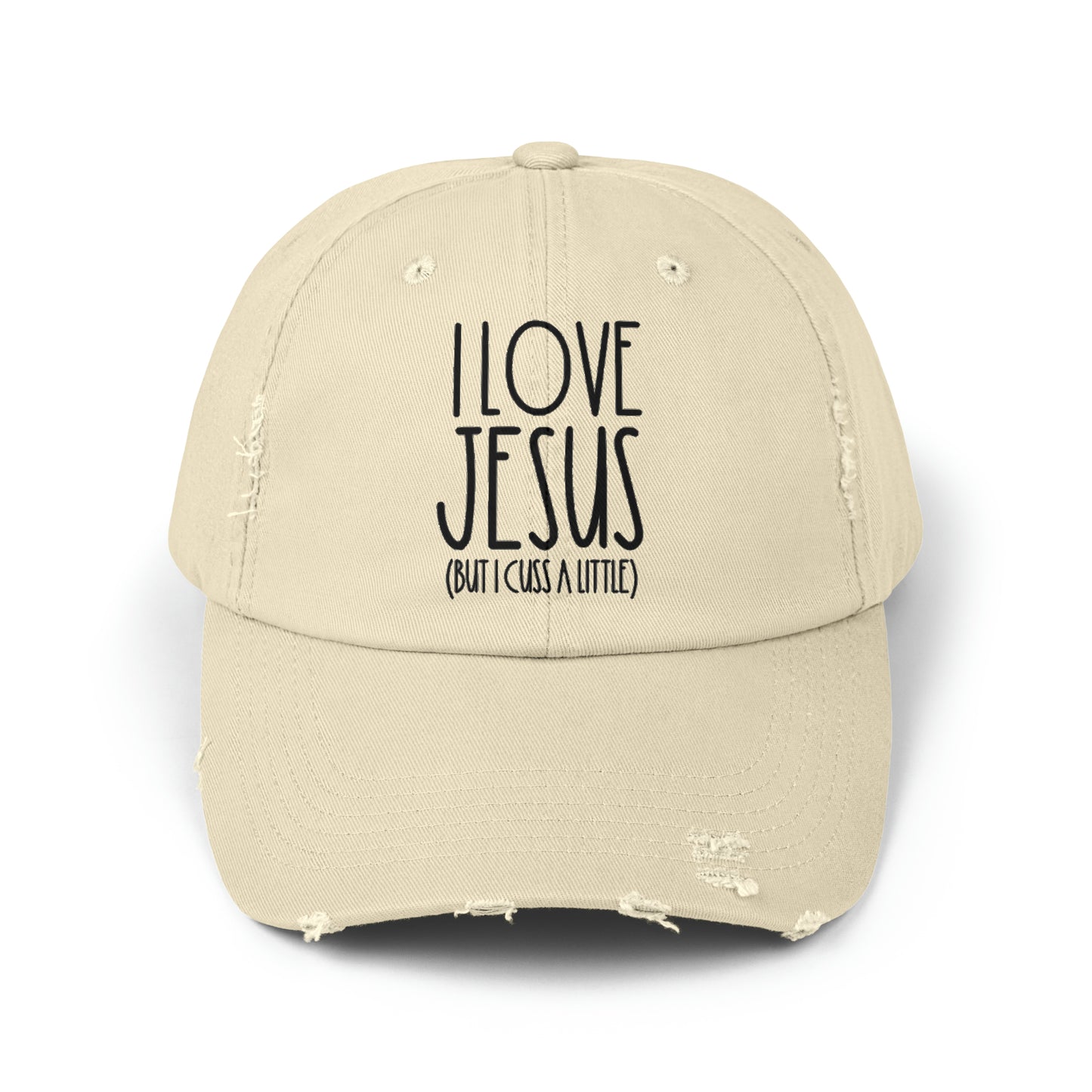 I cuss a little- Unisex Distressed Cap